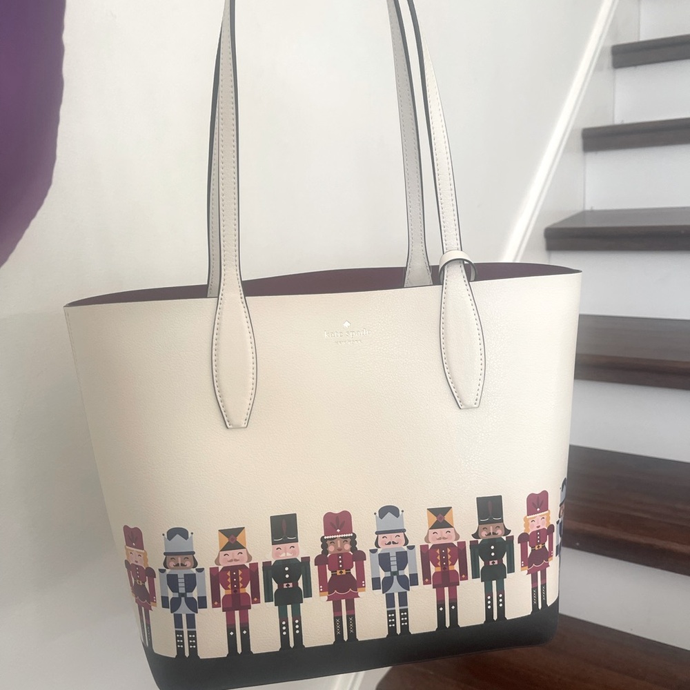 Designer Kate Spade Oh What Fun Nutcracker Small Tote - Picture 6 of 7
